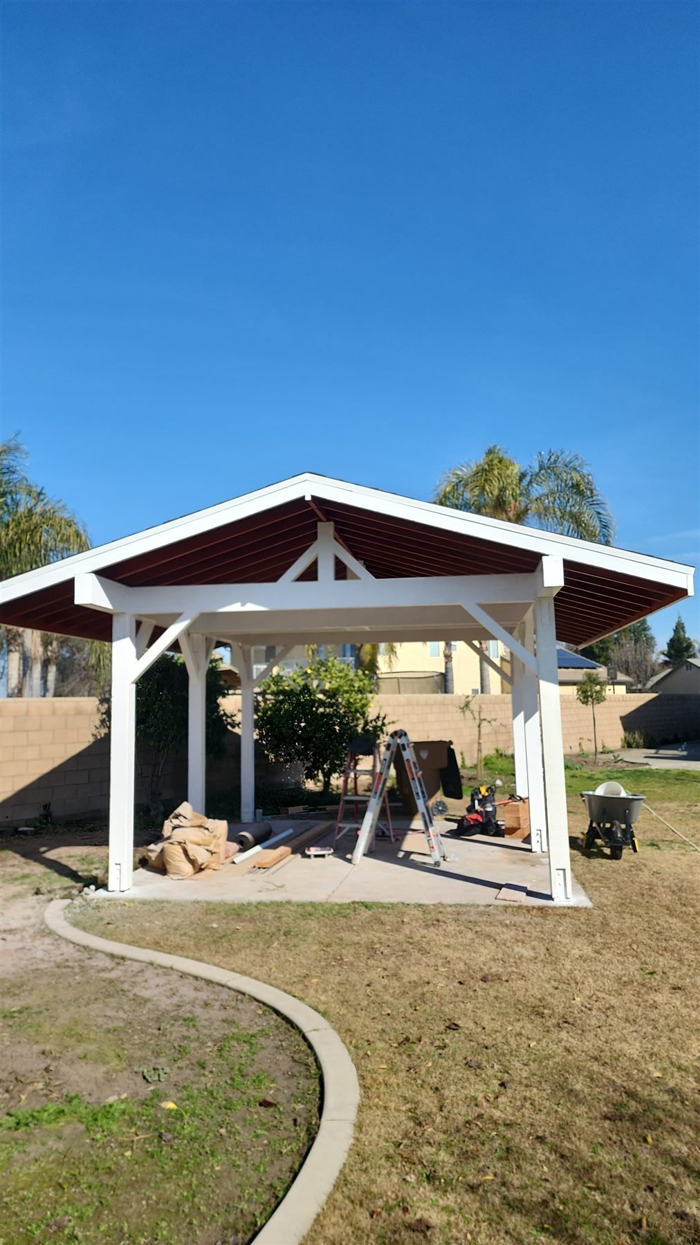 Completed outdoor shade structure
