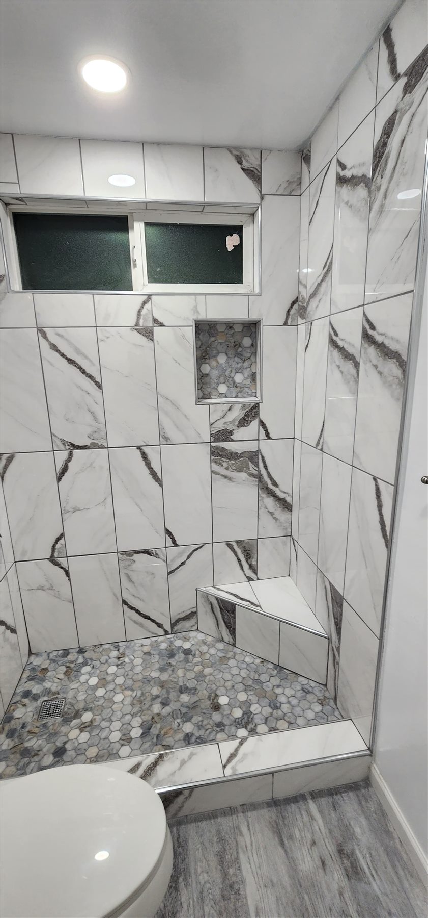Finished tile shower remodel